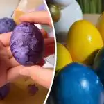 Kosmisk och marmoreffekt för pennies: vad man ska färga ägg